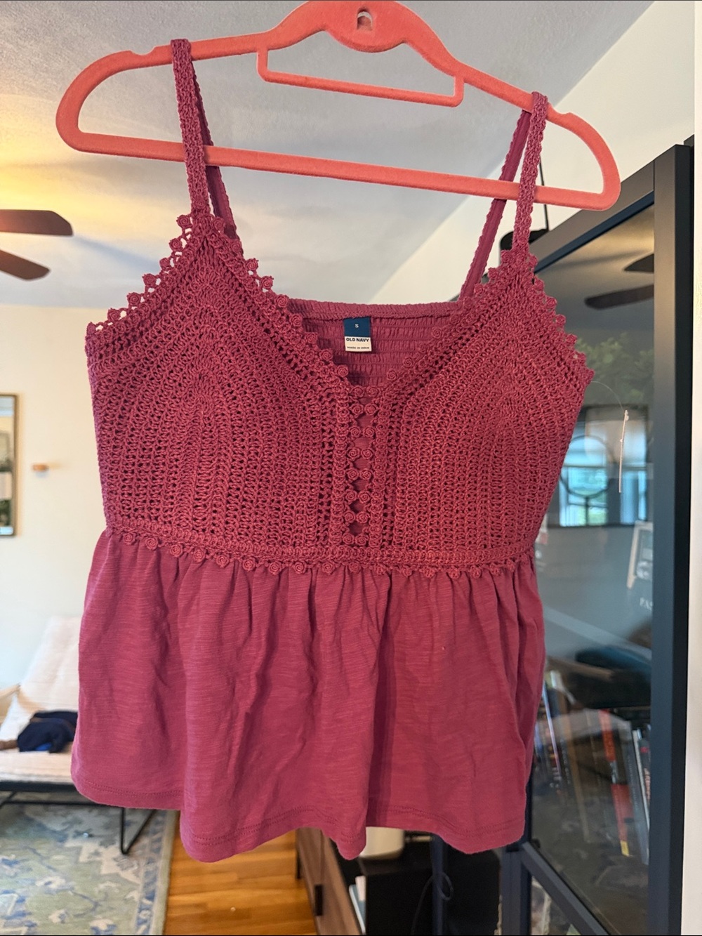 Old Navy Crocheted Tank Top - Berry Pink
